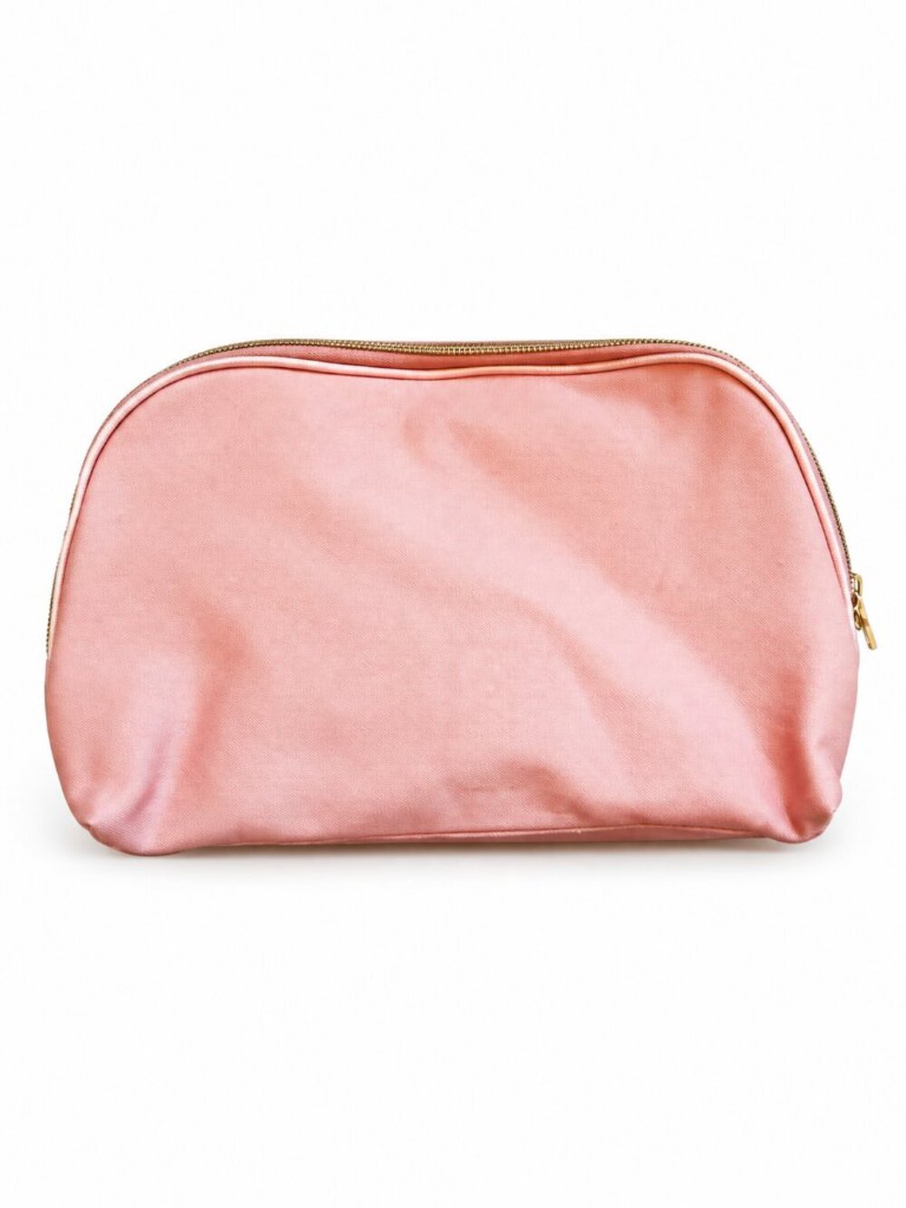 Lancôme Pink Cosmetic Bag Gold-Tone Zip Makeup Travel Pouch NWT